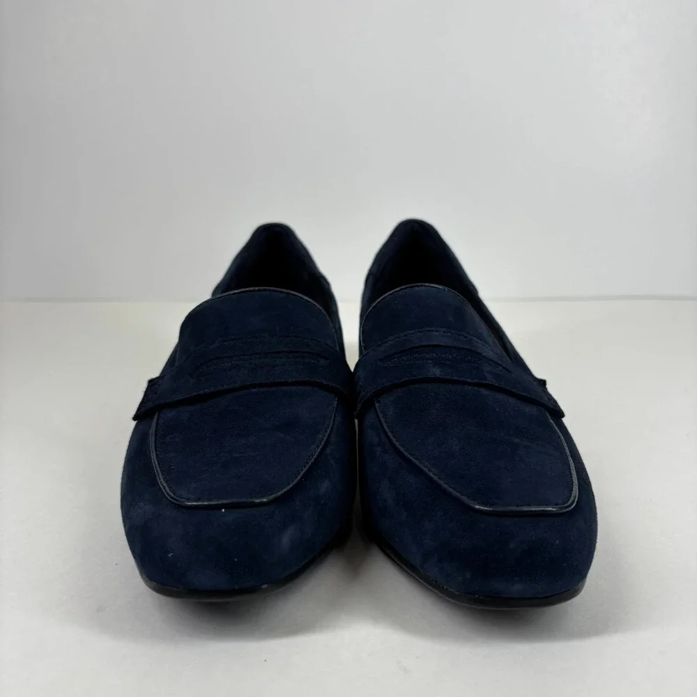 Clarks Keesha Cora Women's US 7.5M Navy Suede Comfort‎ Slip-On Penny Loafers